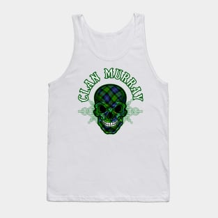 Scottish Clan Murray Tartan Celtic Skull Tank Top